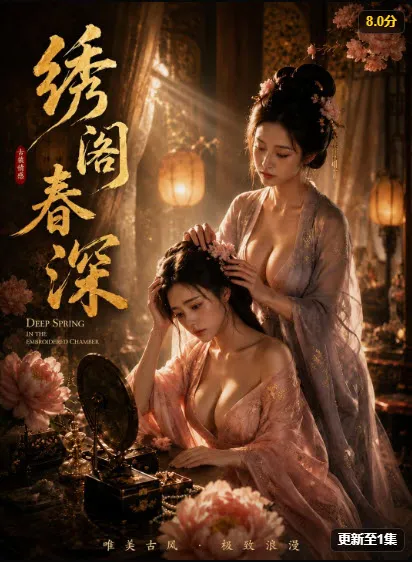 都市女性题材短剧海报，粉色调人物与街道场景